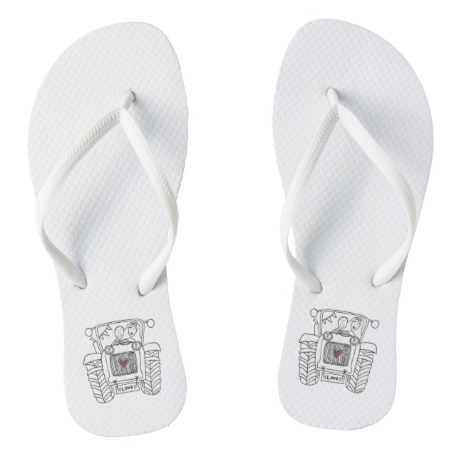 Country Wedding Tractor Flip Flop Footwear (Footbed)