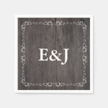 Country Wedding Wood Wedding Napkins