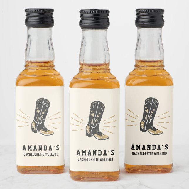 Country Western Bachelorette Mini Étiquette boutei (Bouteilles)