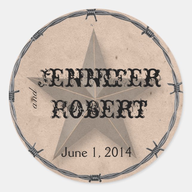 Country Western Barbed Wire Envelope Seal (Front)