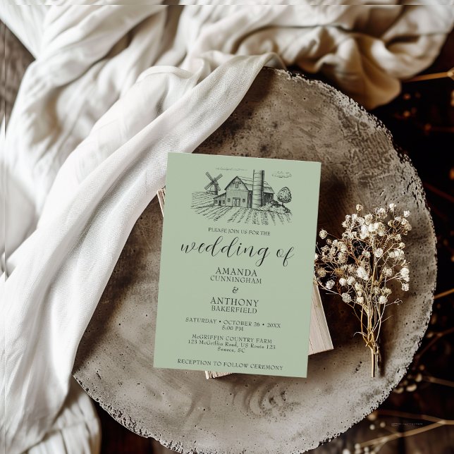 Country Western Barn Wedding Invitation (Creator Uploaded)