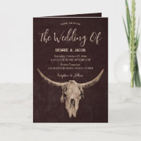Country Western Brown Rustic Bull Skull