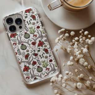 Country Western Christmas Floral Deer Head Skull iPhone 13 Pro Max Case