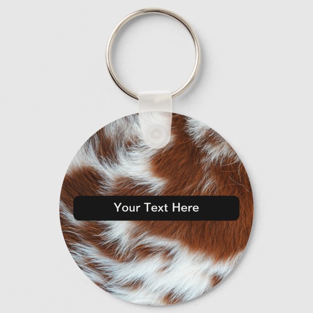 Country Western Cow Pattern  Keychain (Front)