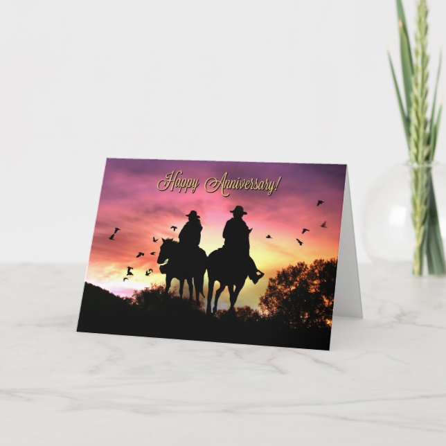 Country Western Cowboy Anniversary Card (Front)