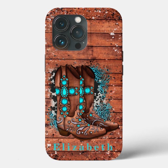 Country Western Cowboy Boots Custom Case-Mate iPhone Case (Back)