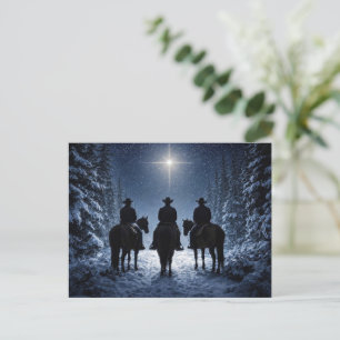Country Western Cowboy Christmas Postcard