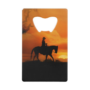 Country Western Cowboy Cowgirl Bottle Opener Credit Card Bottle Opener