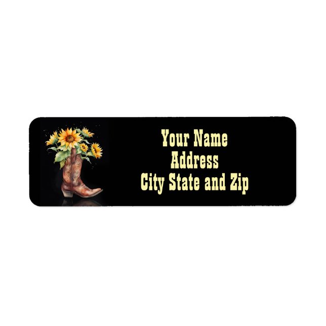 Country Western Cowboy Cowgirl Return Address (Devant)
