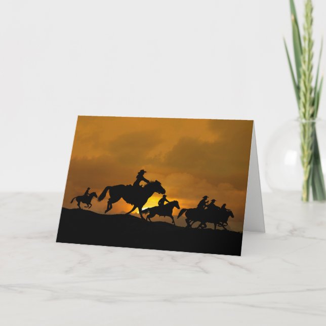 Country Western Cowboy Happy Birthday Card (Front)