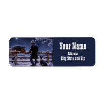 Country Western Cowboy Horse Return Address
