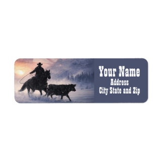 Country Western Cowboy Roping Return Address