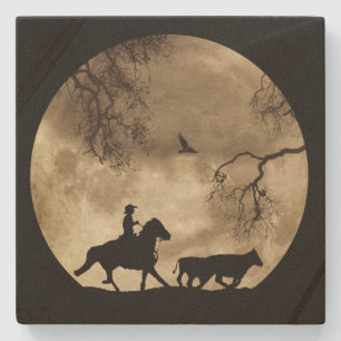 Country Western Cowboy Stone Coaster