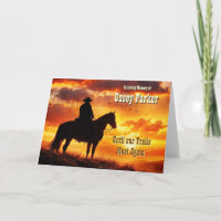 Country Western Cowboy Sympathy Personalized Card