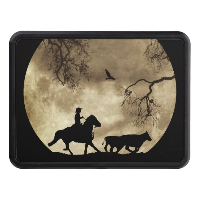 Country  Western Cowboy Trailer Hitch Cover (Front)