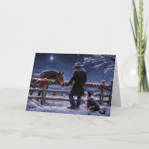 Country Western Cowboy with Horse Dog Cattle Star