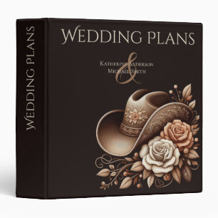 Country Western Cowgirl Hat with Flowers Binder