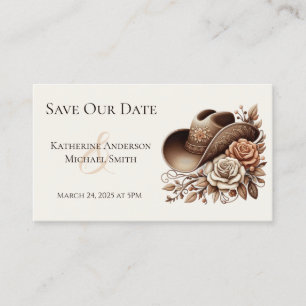 Country Western Cowgirl Hat with Flowers Business Card