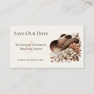 Country Western Cowgirl Hat with Flowers Business Card