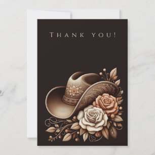 Country Western Cowgirl Hat with Flowers Invitation