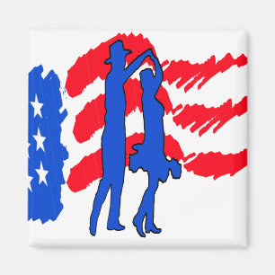COUNTRY WESTERN DANCING GIFT MAGNET