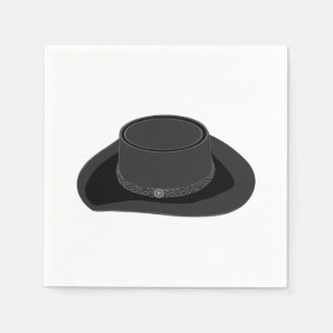 Country Western Flat Brim Felt Hat Napkin