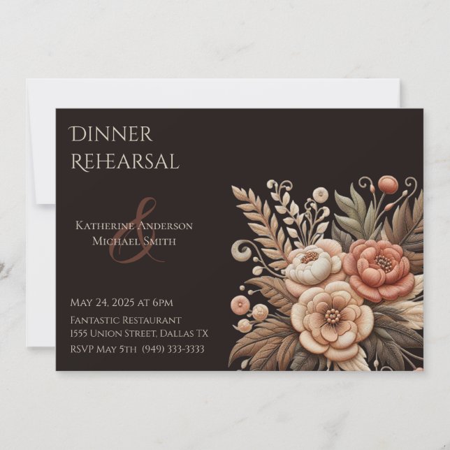 Country Western Flowers Invitation (Front)