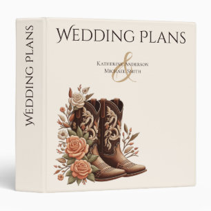 Country Western Flowers with Cowboy Boots Binder