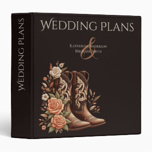 Country Western Flowers with Cowboy Boots Binder