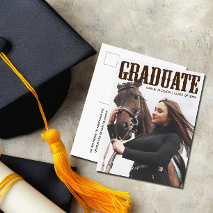 Country Western Graduate Photo Cowgirl Graduation Postcard