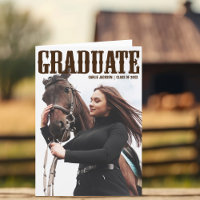 Country Western Graduation Photo Cowgirl Folded
