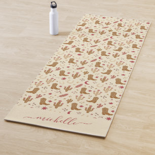 Country Western Hand-Drawn Pattern  Yoga Mat