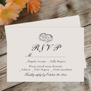 Country Western Horse Ivory Rustic Wedding RSVP Card