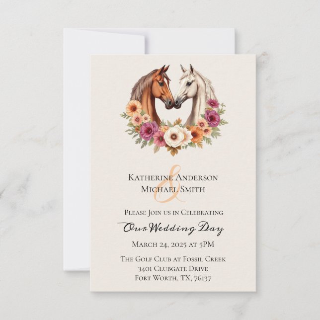 Country Western Horses Invitation (Front)