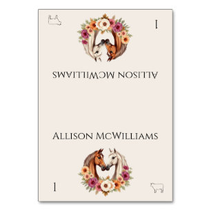 Country Western Horses Meat Icon Table Number