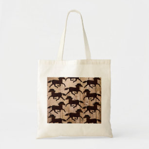 Country Western Horses on Barn Wood Cowboy Gifts Tote Bag