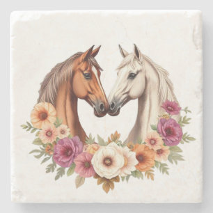 Country Western Horses Stone Coaster