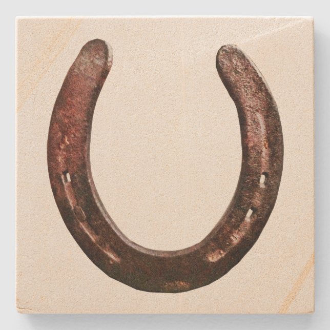 Country Western Horseshoe Sandstone Coaster (Front)