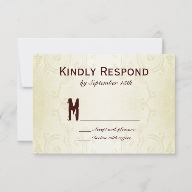 Country Western Horseshoe Swirl Wedding Cartes RSV (Devant)