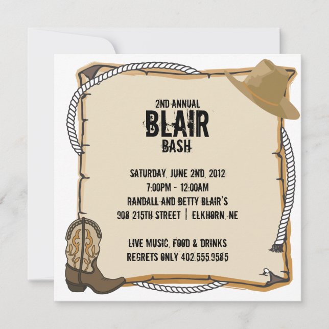 Country Western Party Invite (Front)
