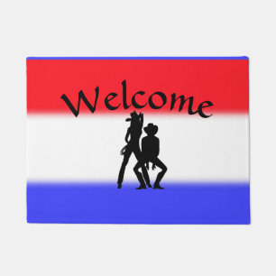 Country Western Patriotic Fun Doormat
