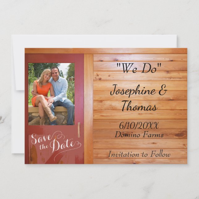 Country Western Photo Save the Date Invitation (Front)