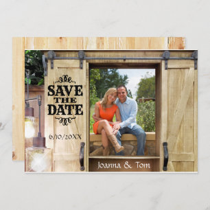 Country Western Photo Save the Date Invitation