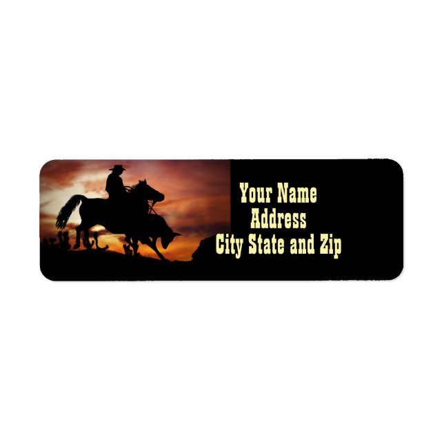 Country Western Rodeo Cowboy Return Address (Devant)