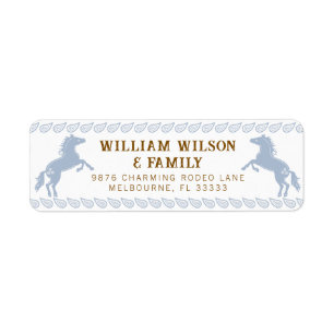 Country Western Rodeo Horse Return Address