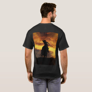 Country Western Roping Cowboy and Horse Sunset T-Shirt