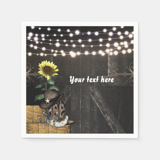 Country Western Rustic Barn Door Napkins (Front)