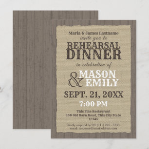 Country Western Rustic Rehearsal Dinner Invitation