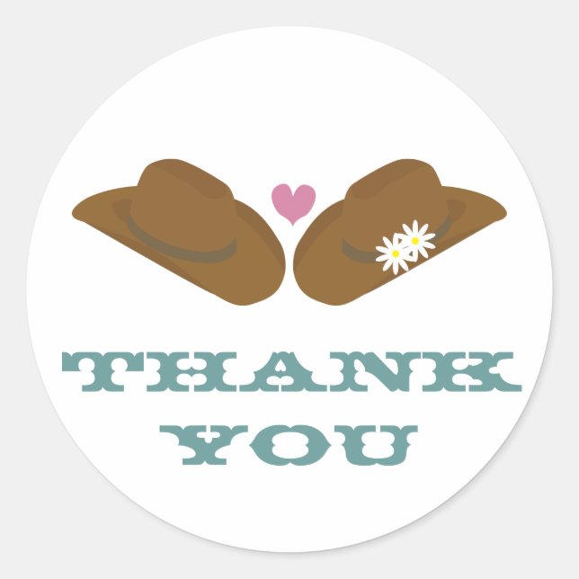 Country Western Theme Classic Round Sticker (Front)