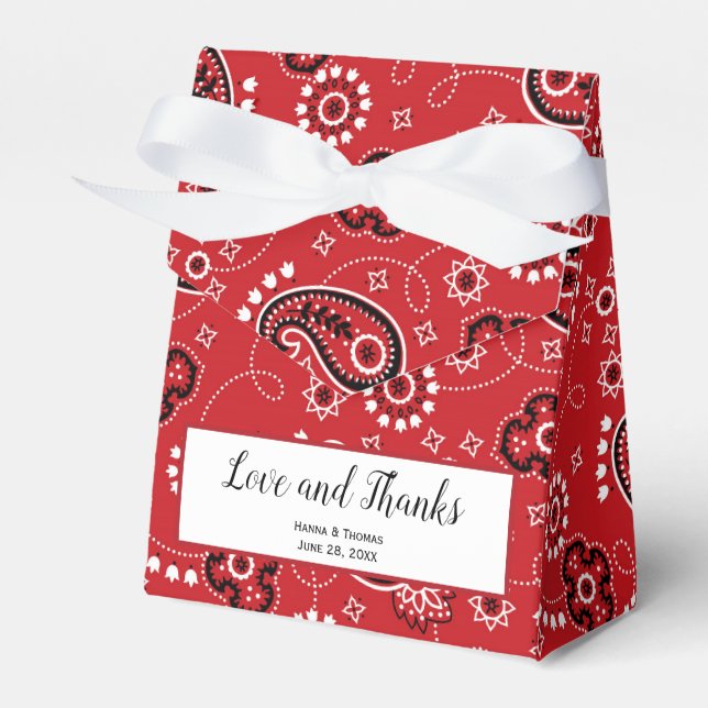 Country Western Theme Rustic Wedding Thank You Favor Box (Front Side)